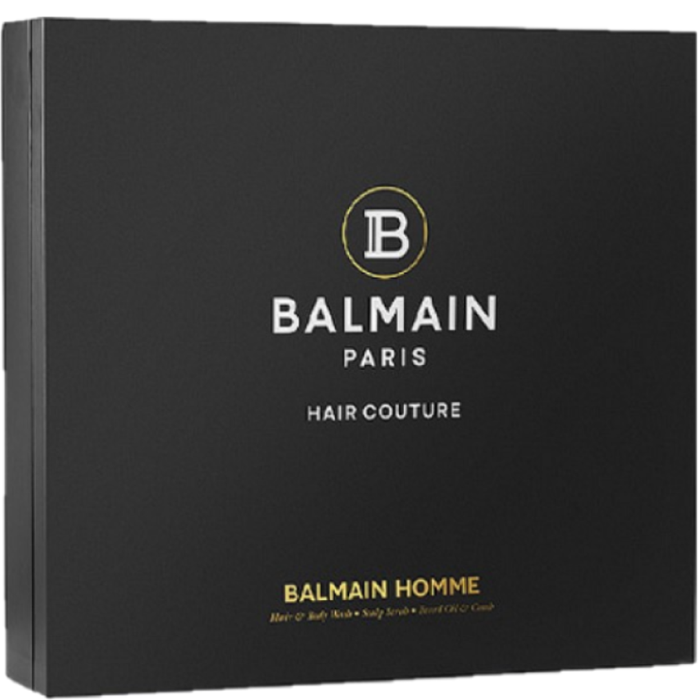 Набор для мужчин Balmain Homme Giftset 3 (Beard Oil, Hair &amp; Body Wash, Scalp Scrub) - фото 1