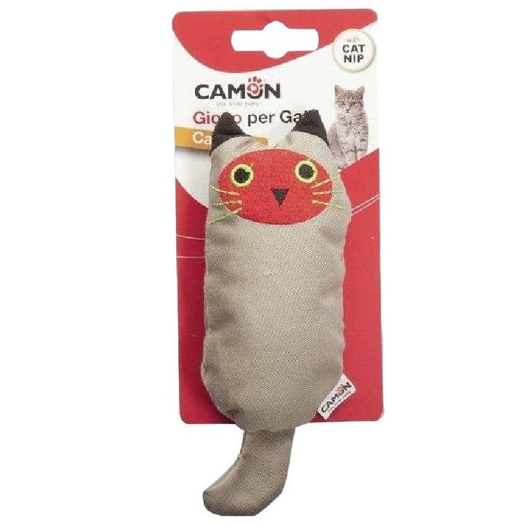 Іграшка для котів Camon Барвистий котик, з ароматом котячої м'яти, 12 см, в асортименті - фото 3