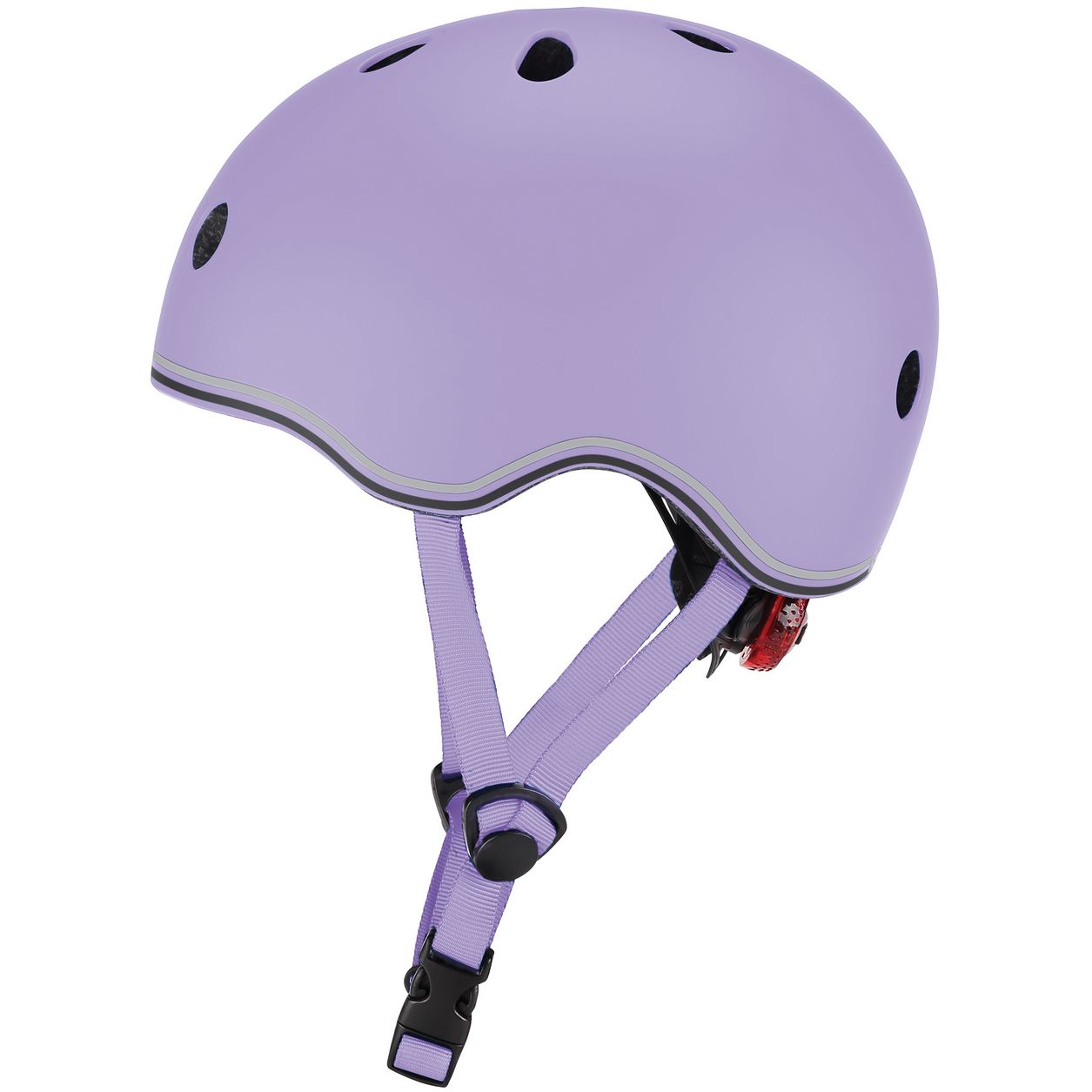 Шлем защитный детский Globber Go Up Lights 45-51 см с фонариком лавандовый (506-103) - фото 1