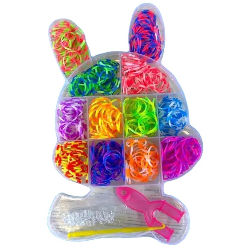 Набор резинок для плетения G-Toys Зайчик 12 цветов (2017276140) - фото 1