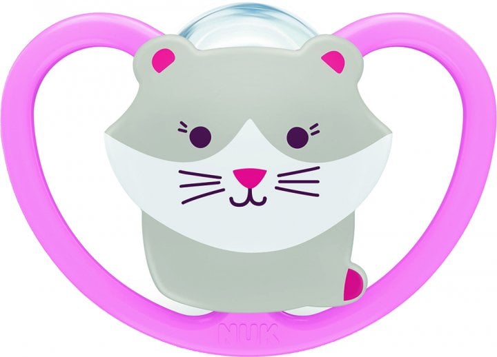 Силіконова пустушка Nuk Space Кішка, 0-6 міс., рожевий (3952332) - фото 1