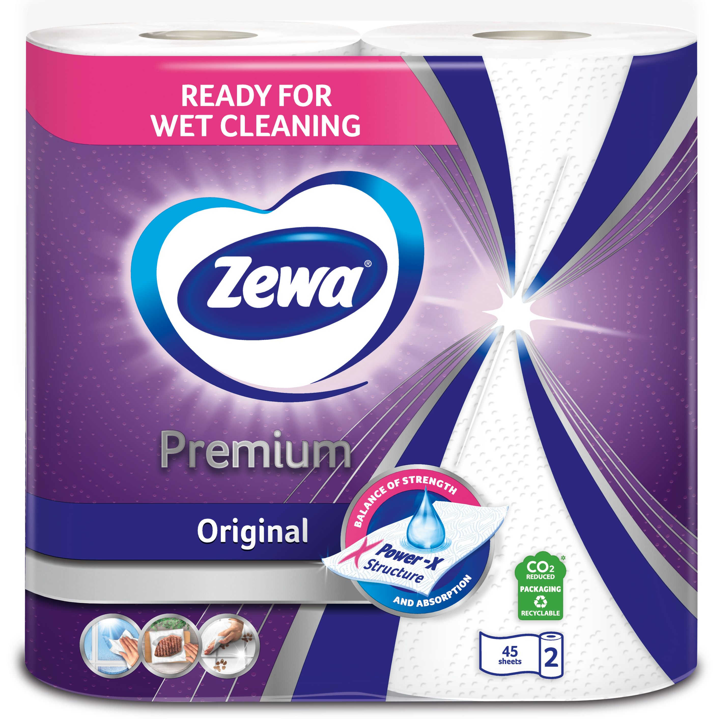 Бумажные полотенца Zewa Premium двухслойные 2 рулона - фото 2