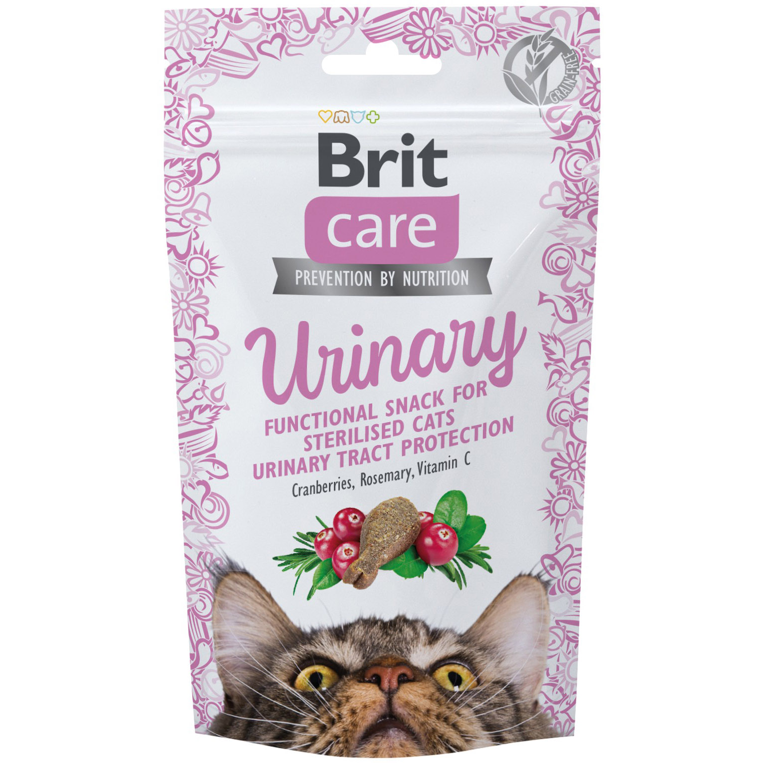 Ласощі для котів Brit Care Cat Snack Urinary з індичкою, журавлиною та розмарином 50 г - фото 1