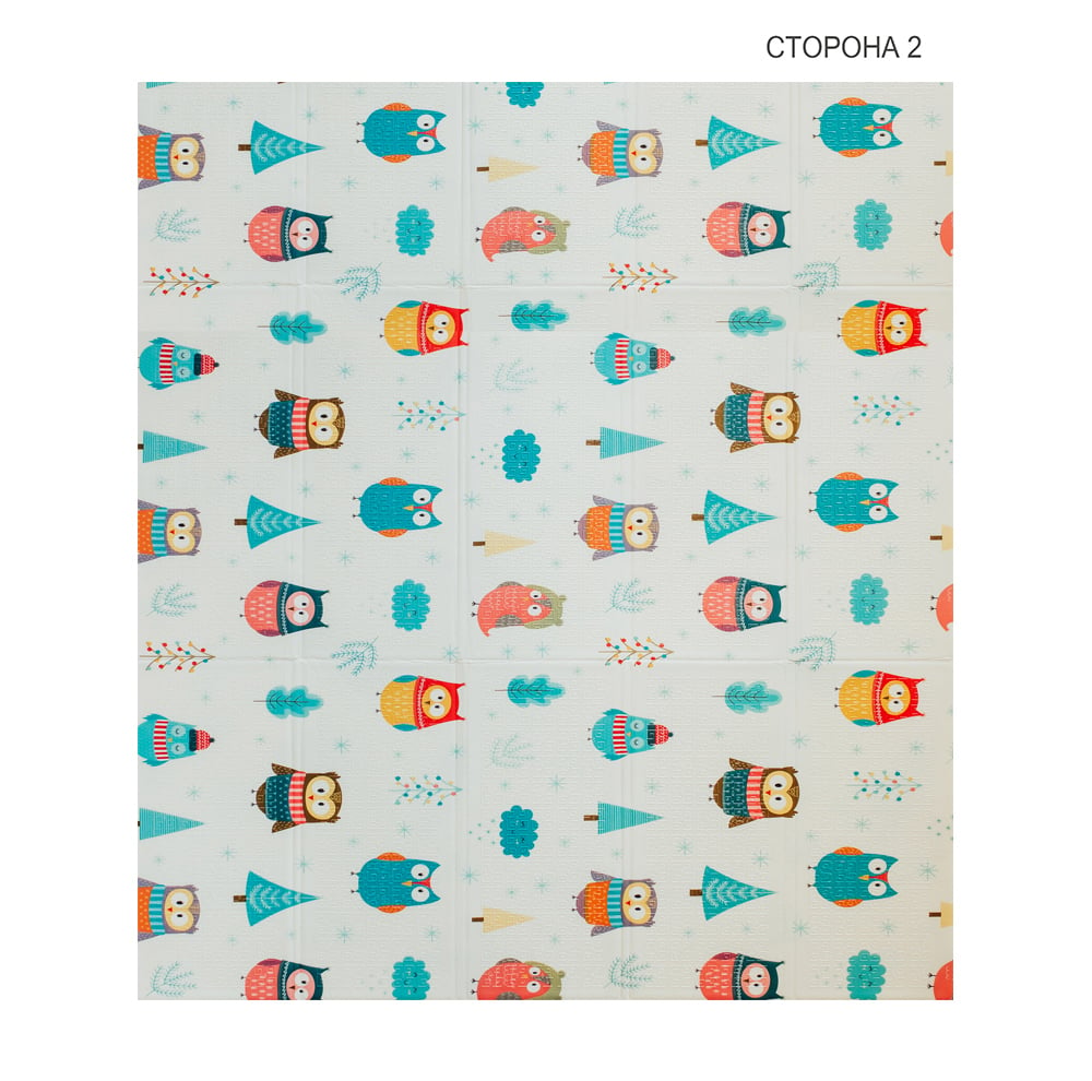 Дитячий двосторонній складаний килимок Poppet Морський сезон і Зимові сови, 200x180 см (PP007-200) - фото 3