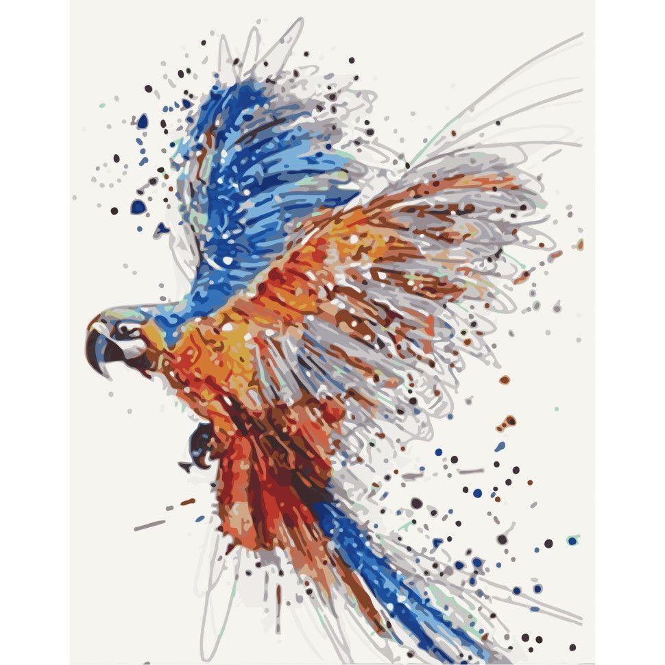 Картина за номерами ArtCraft Папуга в польоті без підрамника 11513-ACNF 40х50 см - фото 1