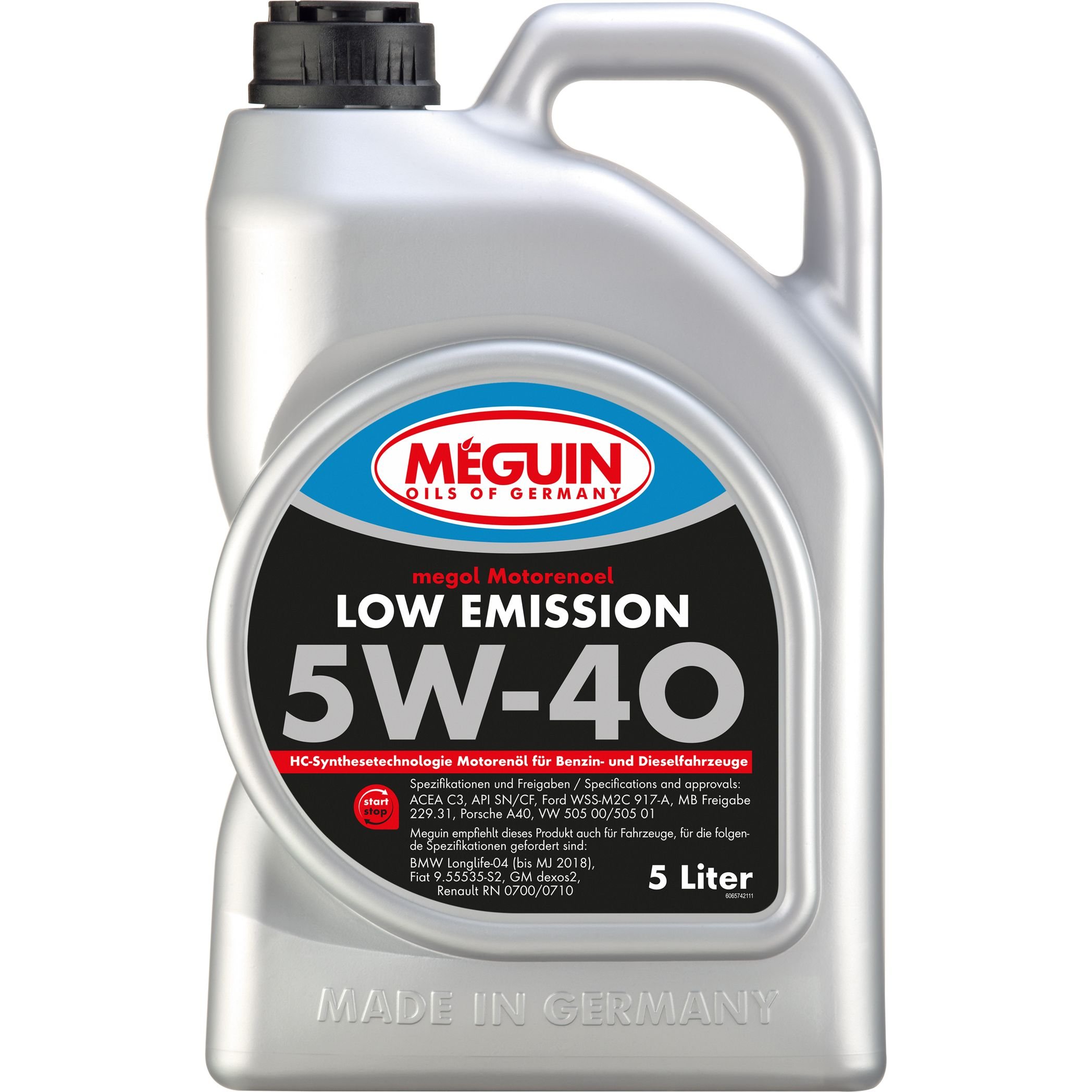 Моторна олива Meguin Low Emission 5W-40 5 л - фото 1