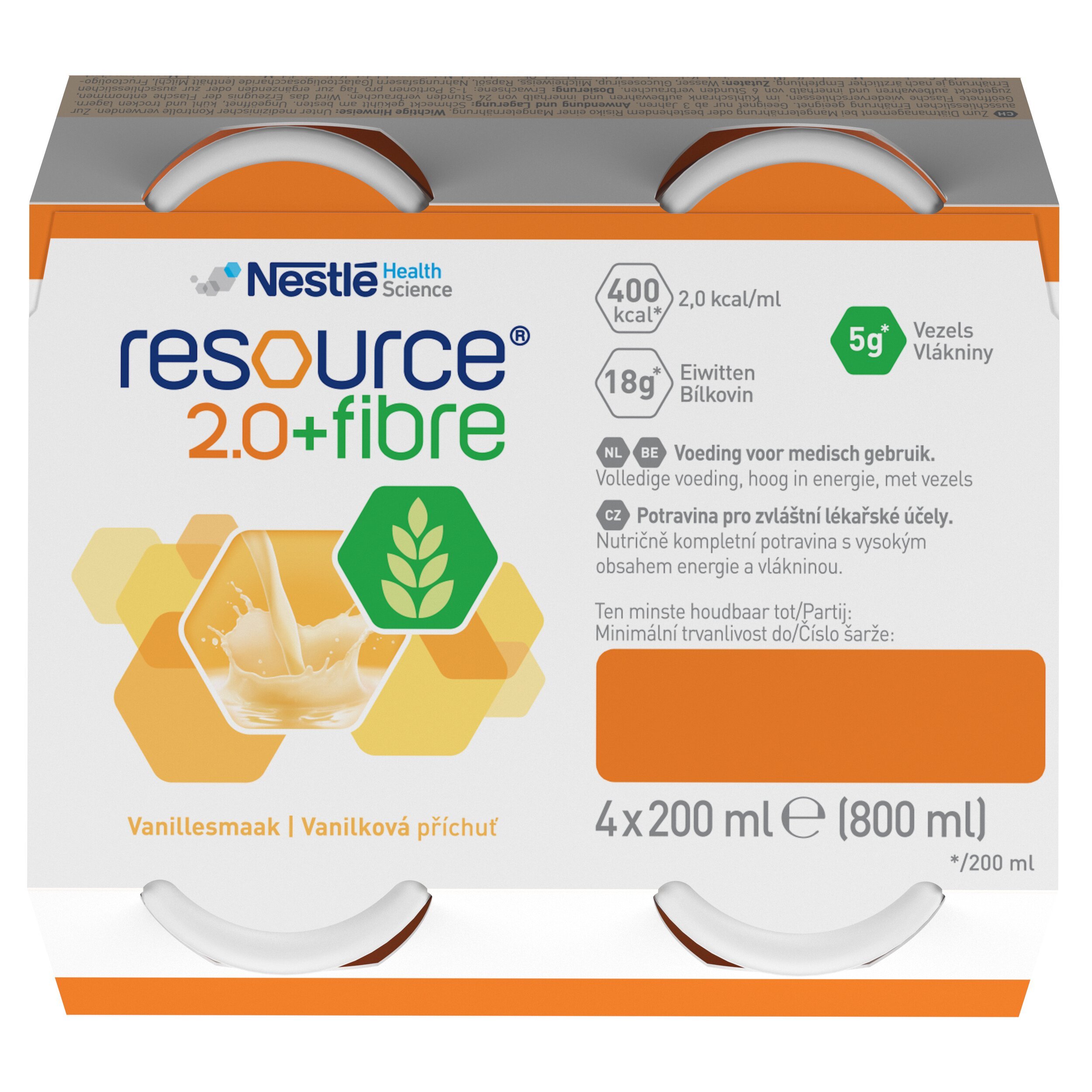 Энтеральное питание Nestle Health Science Resource 2.0+Fibre со вкусом ванили 4 шт. х 200 мл - фото 8