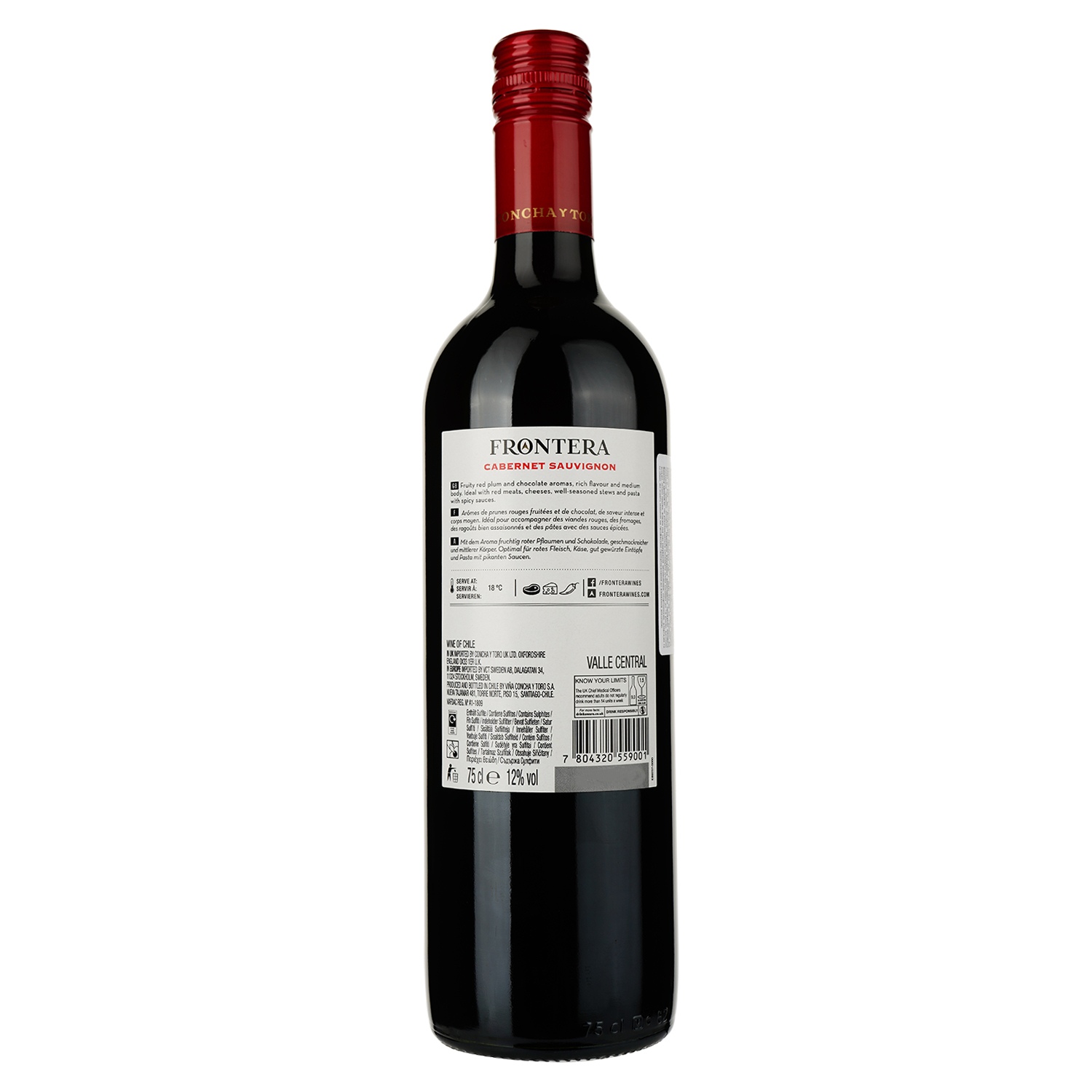 Вино Frontera Cabernet Sauvignon, красное, полусухое, 13%, 0,75 л - фото 2