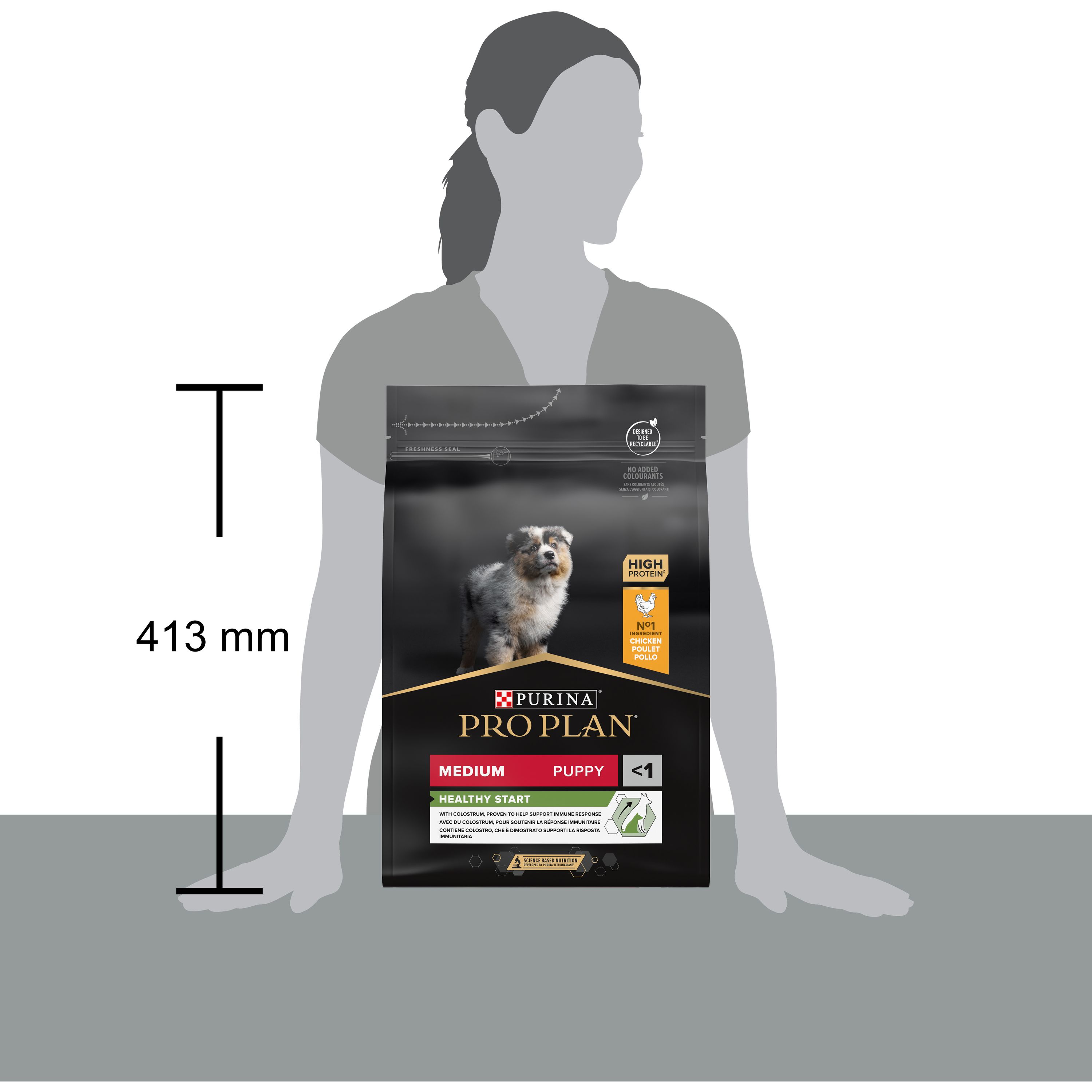 Сухий корм для цуценят та молодих собак середніх порід Purina Pro Plan Puppy Medium, з куркою, 3 кг (12279403) - фото 5