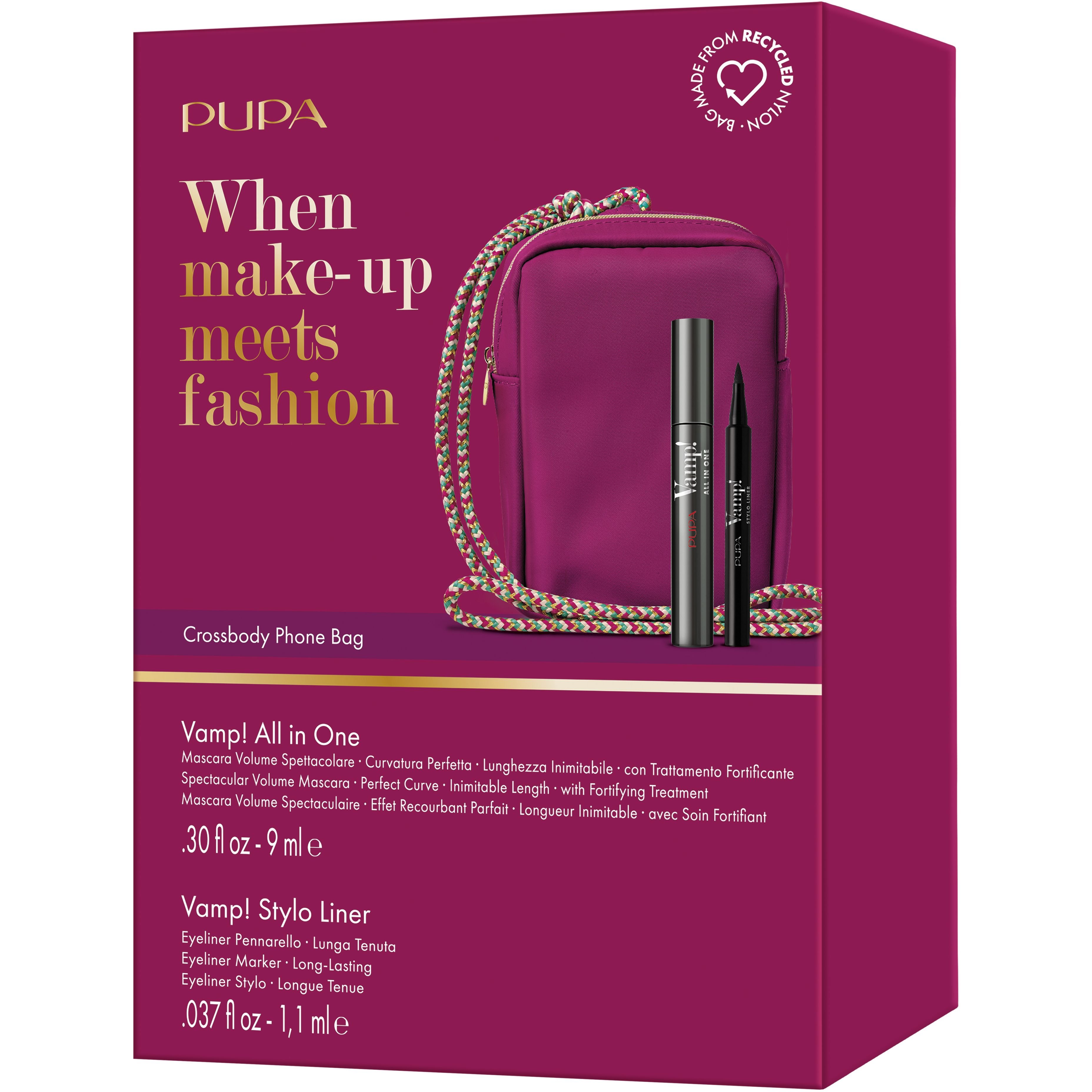 Набор в сумочке Pupa Kit Vamp: Тушь для ресниц Mascara All in 1 + Лайнер для глаз Stylo Liner (1067485) - фото 2