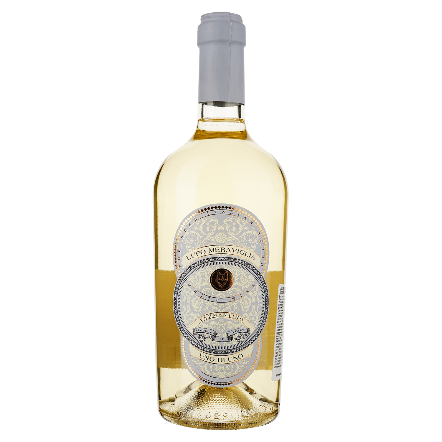 Вино Lupo Meraviglia Uno Di Uno Vermentino Puglia, белое, сухое, 12,5%, 0,75 л - фото 1