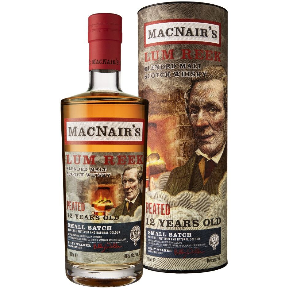 Віскі MacNair's Lum Reek 12 yo Blended Malt Scotch Whisky, 46%, в подарунковій упаковці, 0,7 л - фото 1