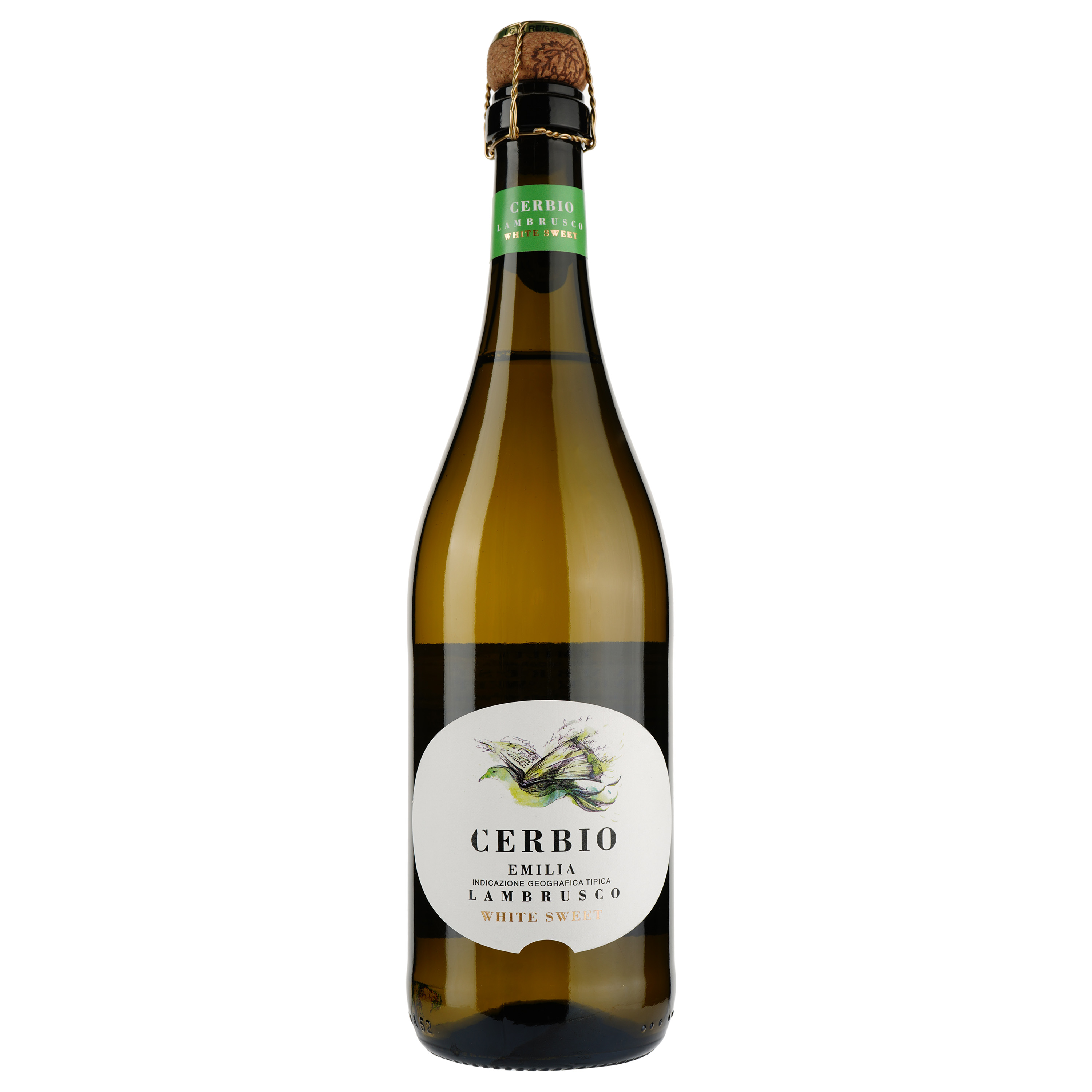 Вино игристое Terre Cevico Cerbio Lambrusco Emilia IGT White Sweet, 8%, 0,75 л - фото 1