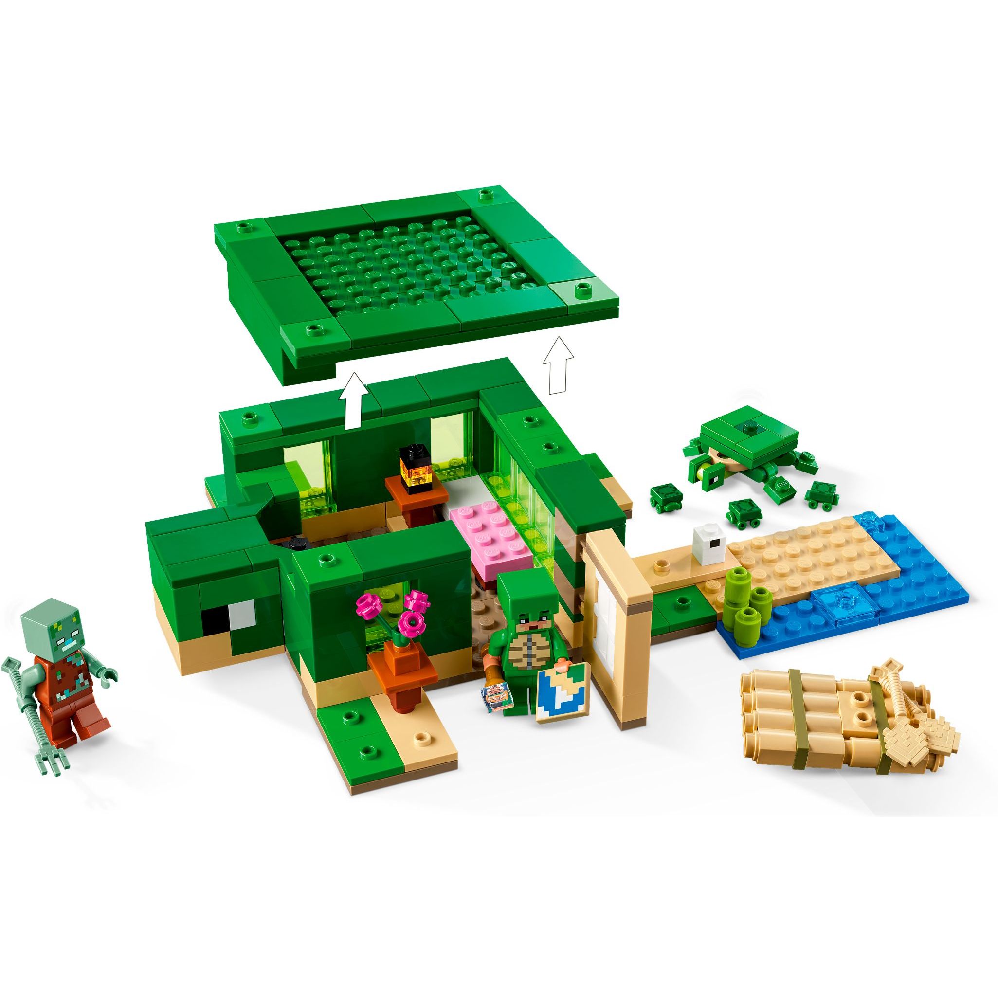 Конструктор LEGO Minecraft Пляжный дом в форме черепах 234 детали (21254) - фото 6