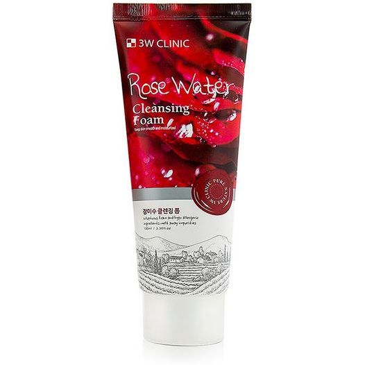 Пенка очистительная для лица 3W Clinic Rose Water Cleansing Foam с розовой водой 100 мл - фото 1