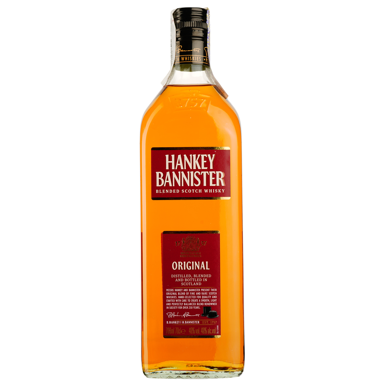 Набор шотландского Виски Hankey Bannister Original, 40%, 0,7 л + 2 стакана - фото 3