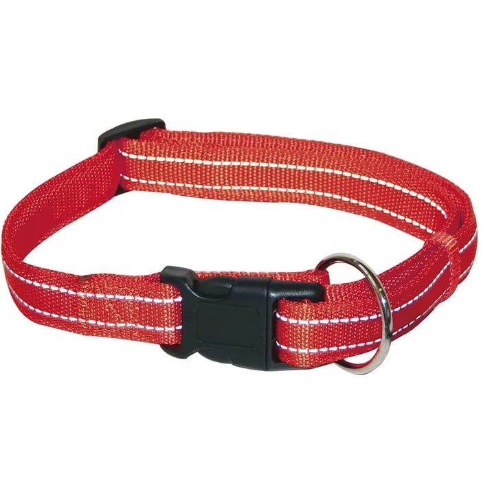 Нашийник для собак Croci Soft Reflective світловідбивний, 30-45х1,5 см, червоний (C5079818) - фото 1