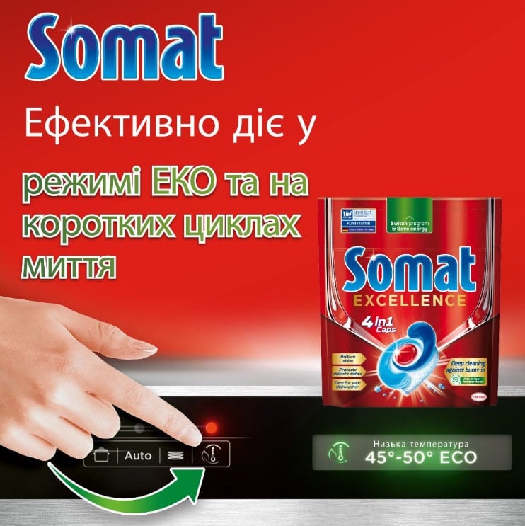Капсулы Somat Exellence для машинного мытья посуды, 56 шт. - фото 4