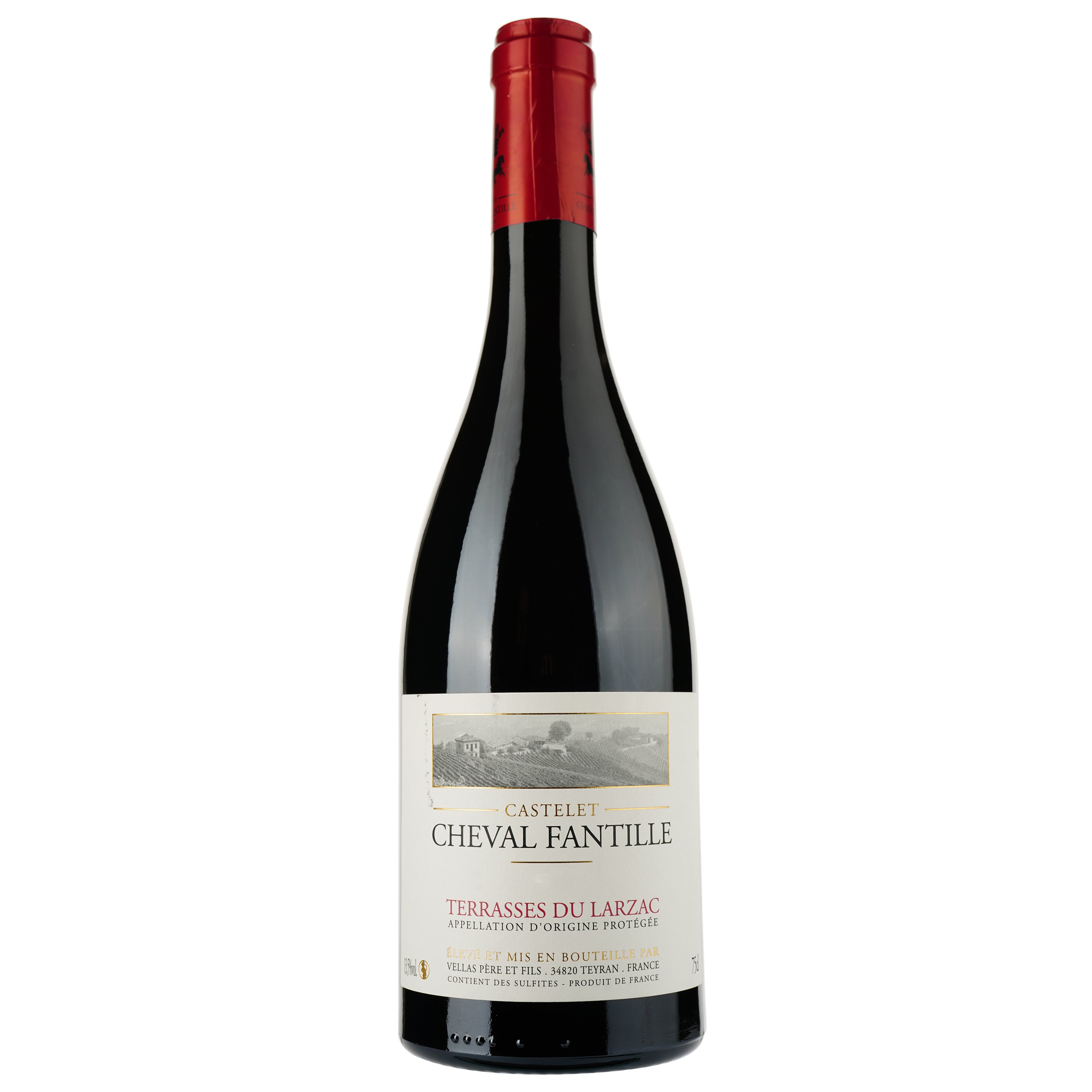 Вино Castelet Cheval Fantille 2020 AOP Terrasses du Larzac, червоне, сухе, 0,75 л - фото 1