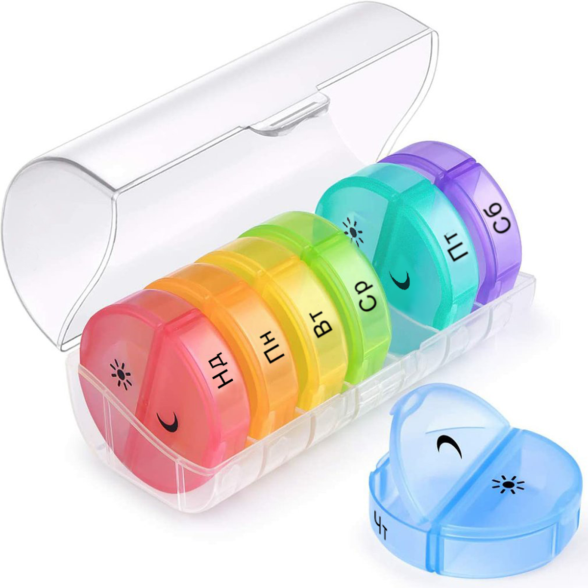 Органайзер для таблеток МВМ My Home PC-14, 7 днів 14.2х6.5х6.5 см разноцветный (PC-14 COLOR) - фото 4