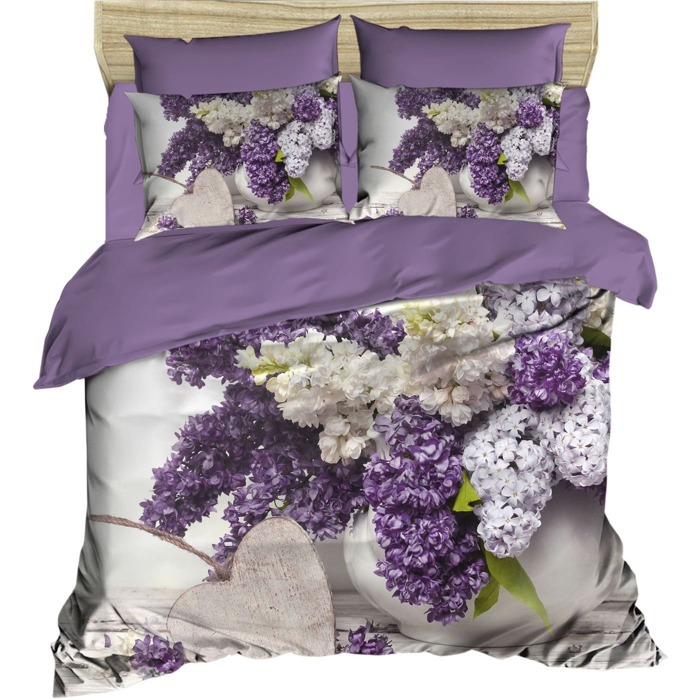 Комплект постельного белья LightHouse White Lilac, ranforce + 3D, евростандарт (298OZ_2,0) - фото 1
