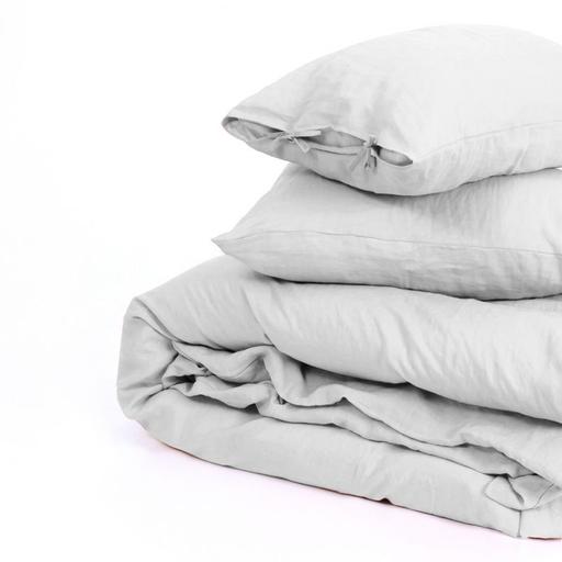 Комплект постельного белья MirSon Natural Linen Beatrice лен полуторный светло-серый (2200008247744) - фото 2