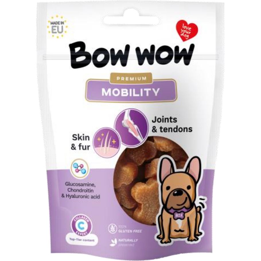 Лакомство для собак Bow wow Mobility улучшает опорно-двигательную систему кожу и шерсть 60 г - фото 1