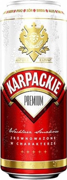 Пиво Karpackie Premium світле, 5%, з/б, 0.5 л - фото 1
