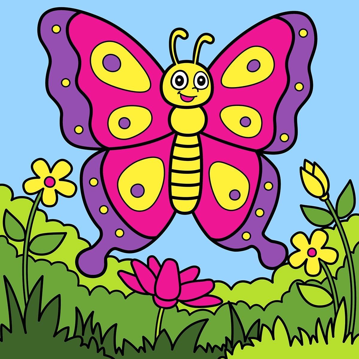 Картина по номерам Santi Бабочка, неоновые краски, 25х25 см (954596) - фото 1