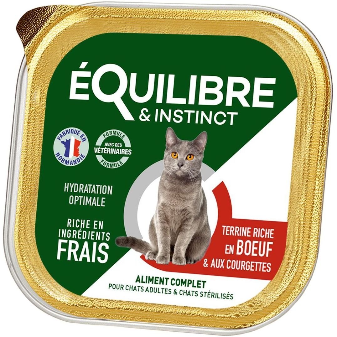 Вологий корм для дорослих та стерилізованих котів Equilibre & Instinct eQi паштет з лососем та кабачком 85 г - фото 1