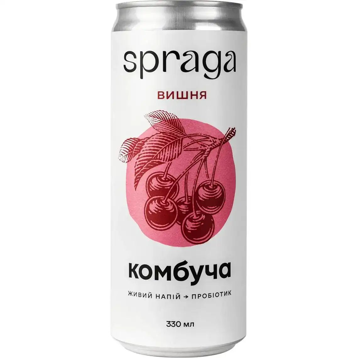 Напій Spraga Комбуча Вишня слабогазований з/б 0.33 л - фото 1