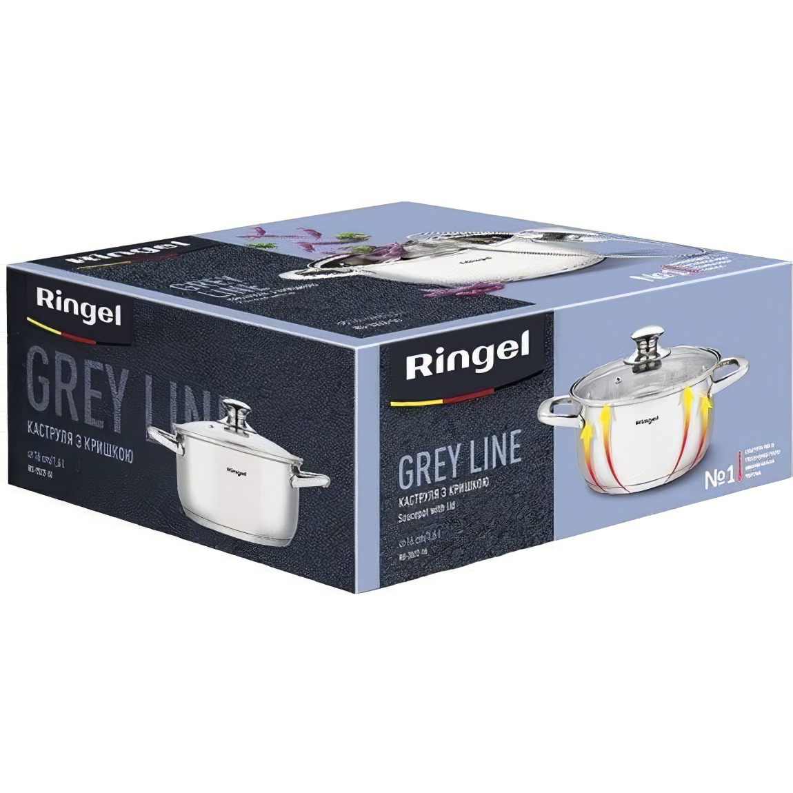 Каструля Ringel Grey line з кришкою 16 см 1.6 л (RG-2022-16) - фото 6