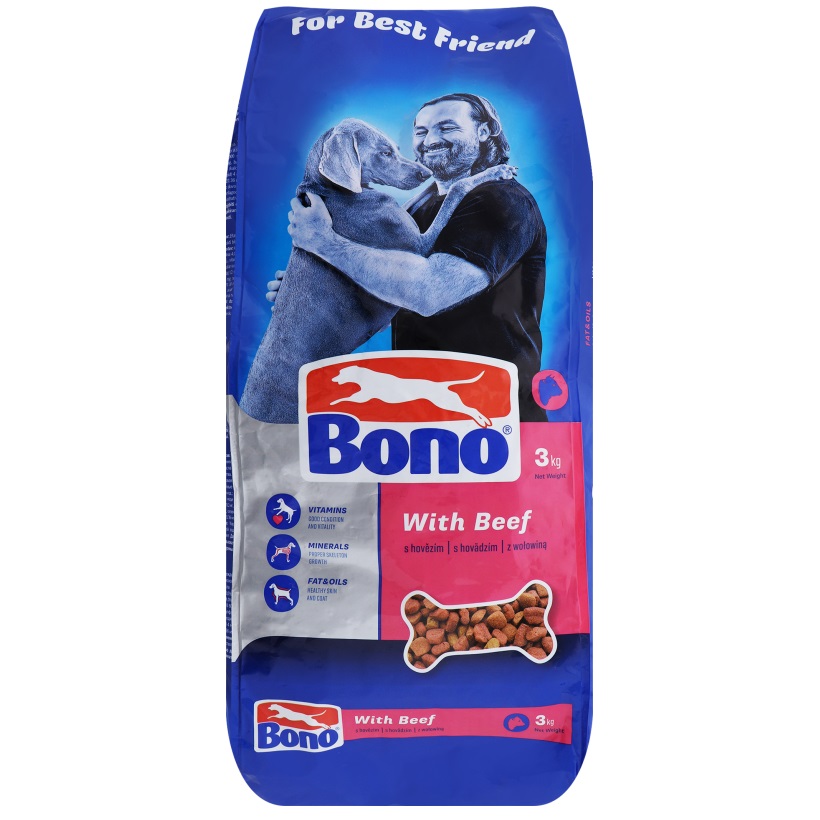 Сухий корм для собак Bono, з яловичиною, 3 кг - фото 1