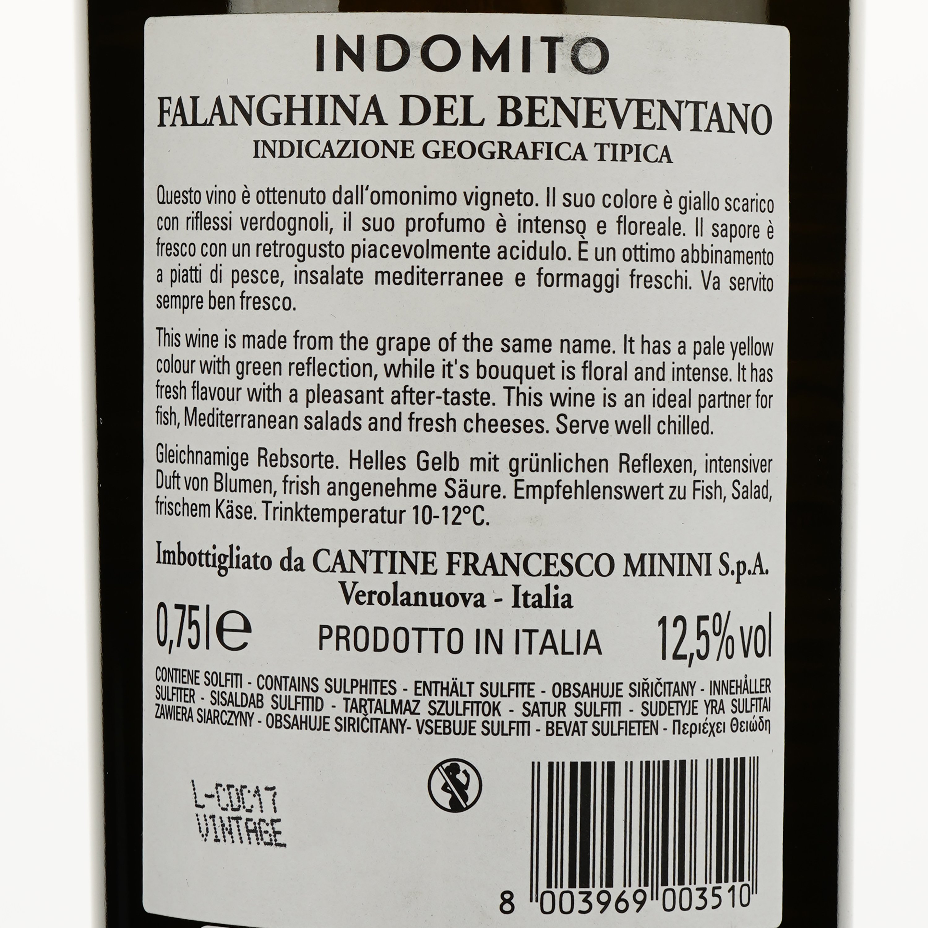 Вино Indomito Falanghina del Beneventano IGT, белое, сухое, 0,75 л - фото 3