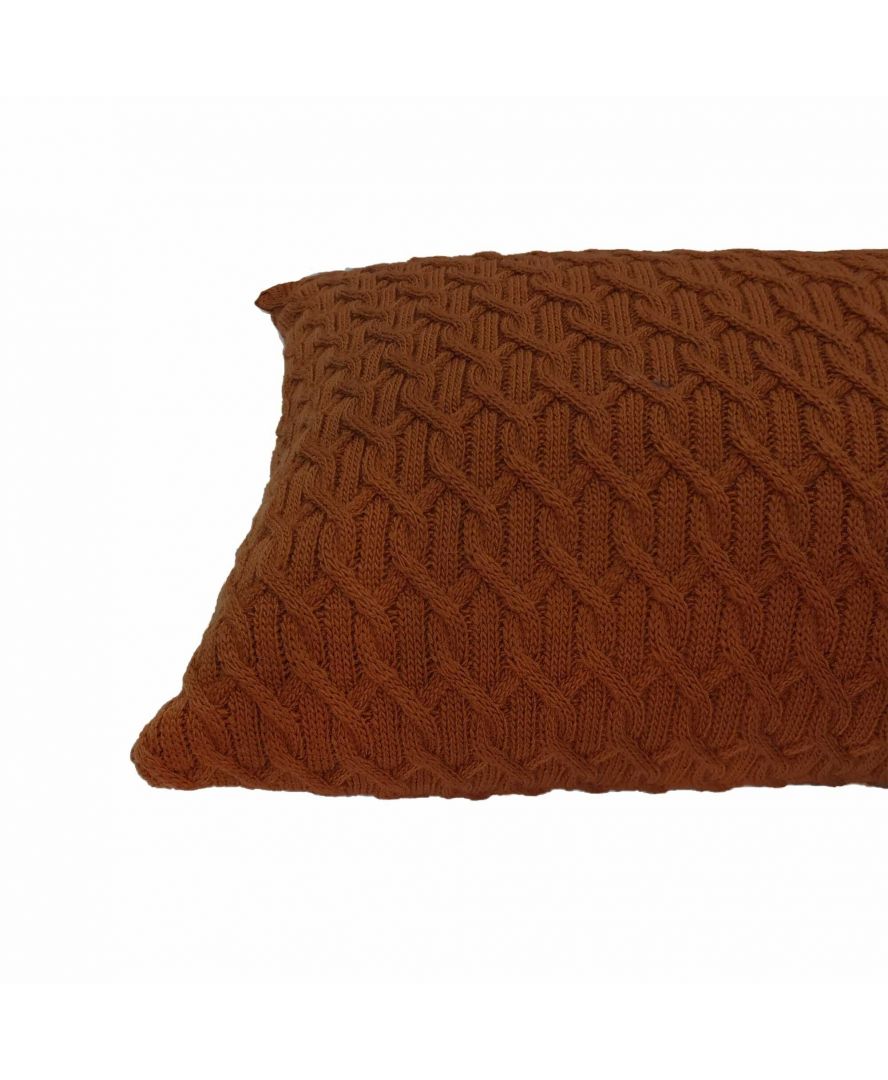 Подушка в`язана Прованс Ланцюги, 45х30 см, коричневий (25056) - фото 2