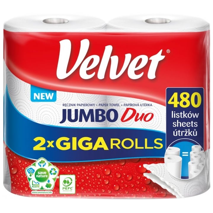 Паперові рушники Velvet Jumbo, двошарові, 2 рулони (5300012) - фото 1