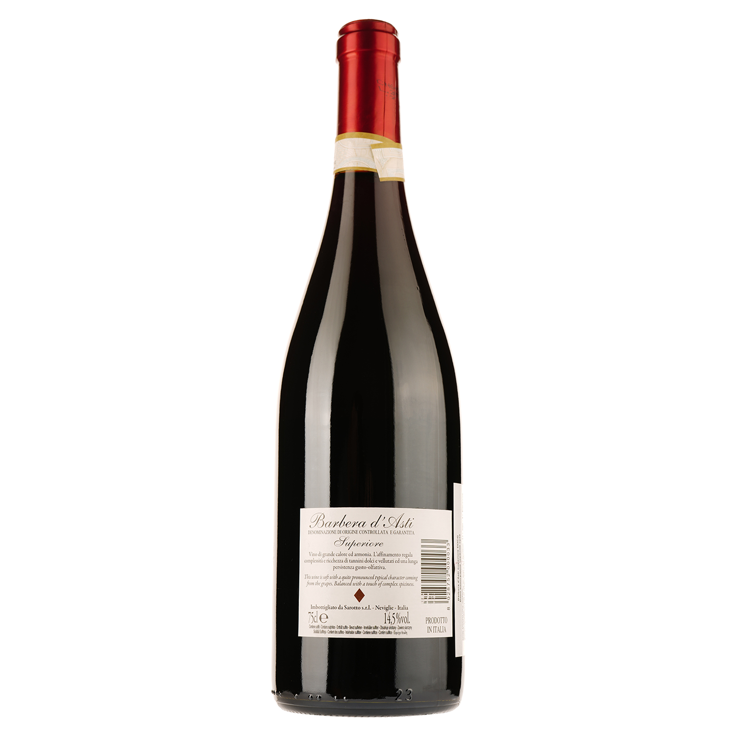 Вино Roberto Sarotto Barbera d'Asti Superiore DOCG, красное, сухое, 0,75 л - фото 2