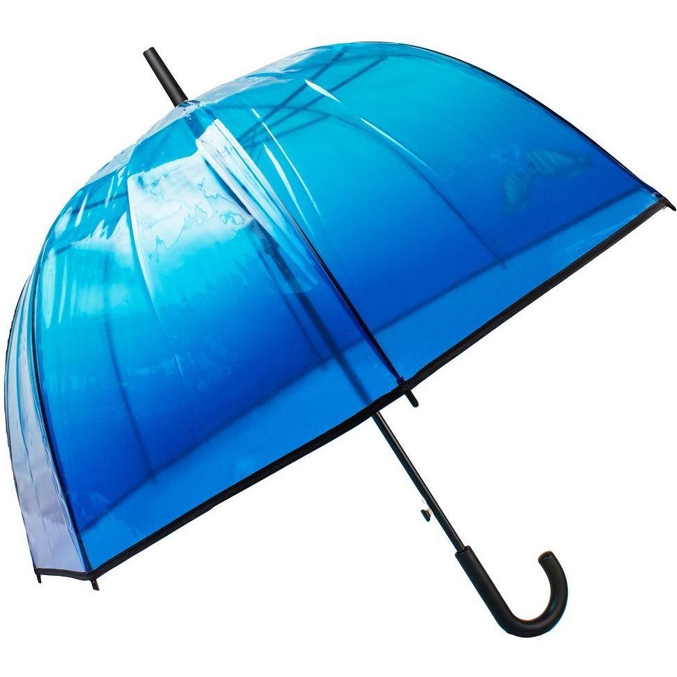 Женский зонт-трость полуавтомат Happy Rain 100 см синий - фото 1