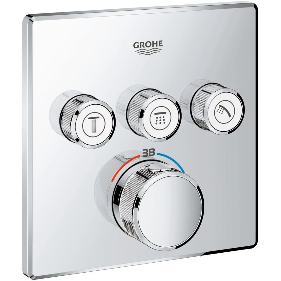 Смеситель скрытого монтажа с термостатом на 3 потребителя Grohe Grohtherm SmartControl (29126000) - фото 1