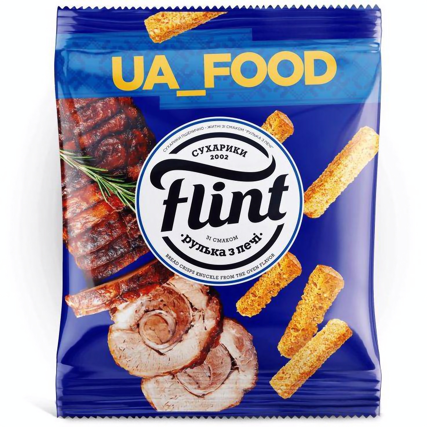 Сухарики Flint Пшенично-ржаные со вкусом рульки из печи 100 г (929710) - фото 1