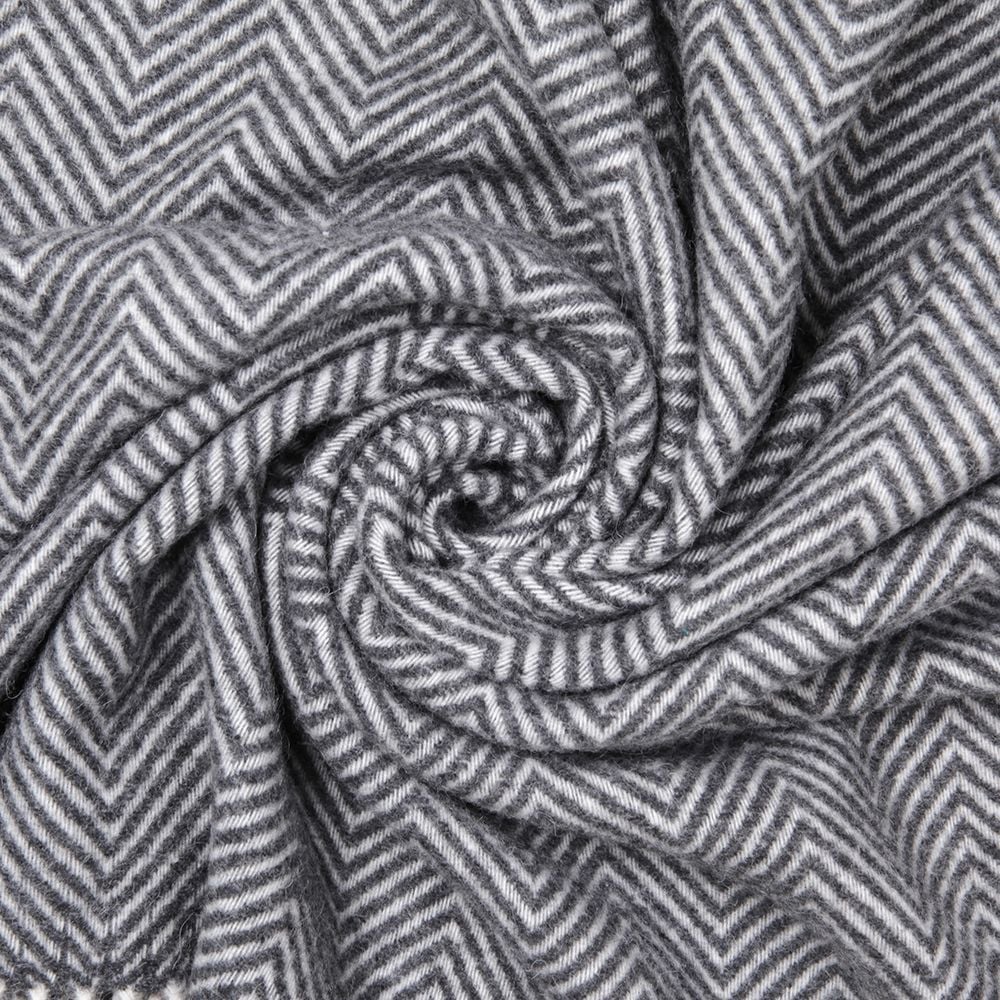 Плед Love You Зіг-Заг, шерсть мериноса, 200х140 см, сірий (4241) - фото 2
