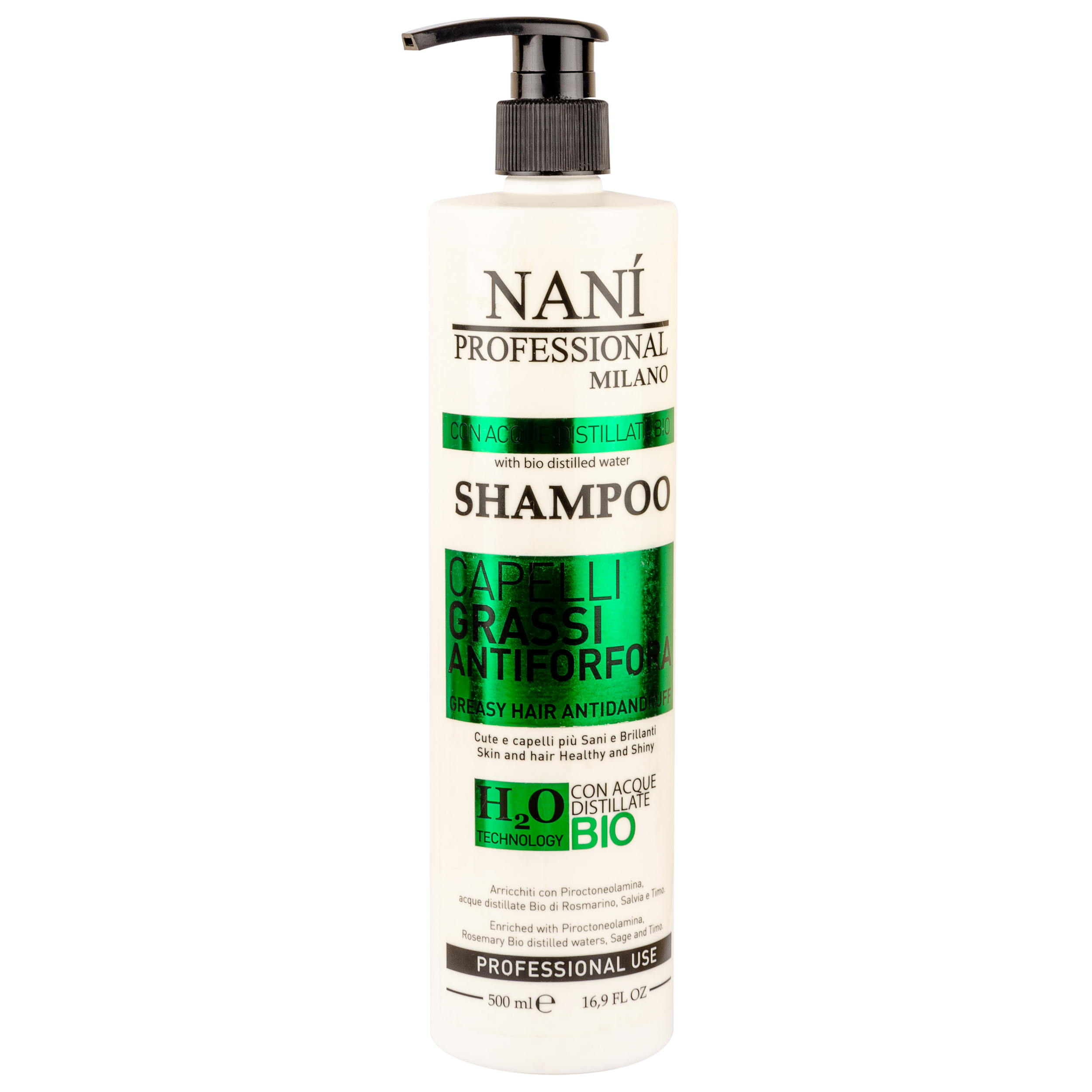 Шампунь Nani Professional, для жирного волосся схильного до лупи, 500 мл (NPSAD500) - фото 1