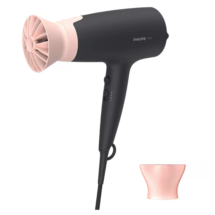 Фен для волос Philips 3000 Series, черный с розовым (BHD350/10) - фото 1
