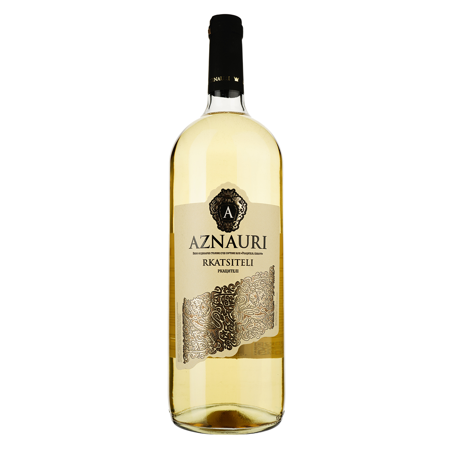 Вино Aznauri Rkatsiteli, біле, сухе, 9-13%, 1,5 л - фото 1