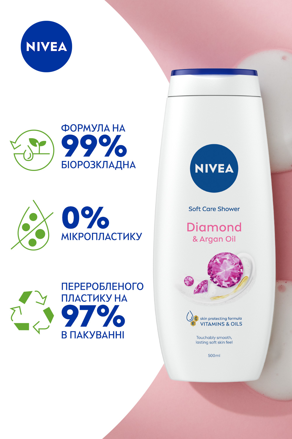 Гель-уход для душа NIVEA Бриллиант и аргановое масло 500 мл - фото 7