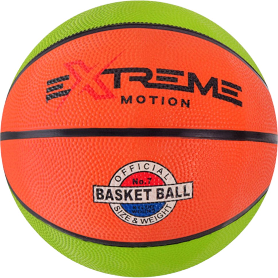 Мяч баскетбольный Bambi Extreme Motion размер №7 520 г разноцветный (BB1485(Green-Brown)) - фото 1