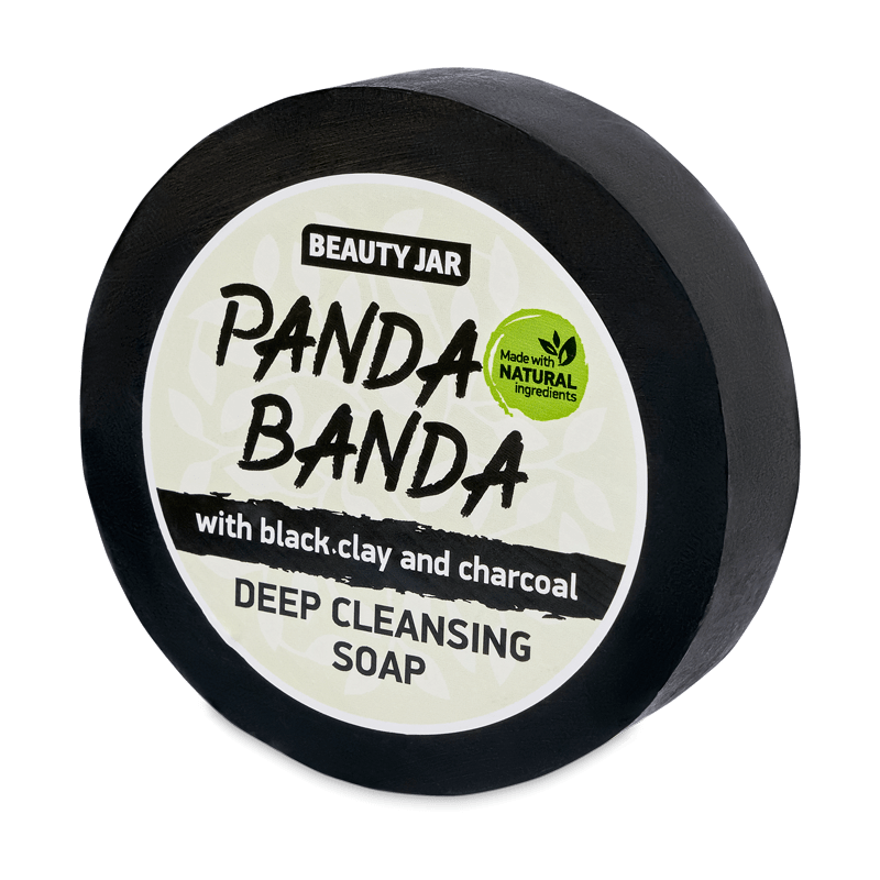 Очищувальне мило Beauty Jar Panda Banda, з чорною глиною і деревним вугіллям, 80 г - фото 1