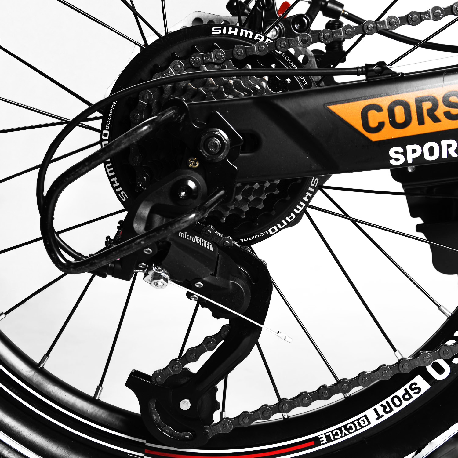 Детский спортивный велосипед Corso 20 дюймов черно-оранжевый 231889 - фото 4