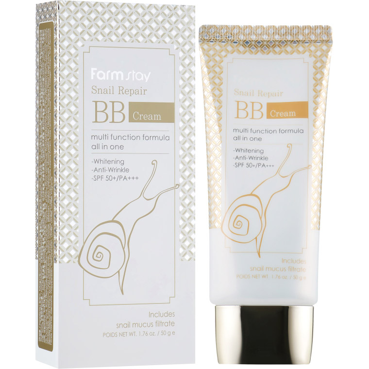 BB-крем для лица FarmStay Snail Repair BB Cream SPF50+/PA+++, с муцином улитки, 50 мл - фото 2