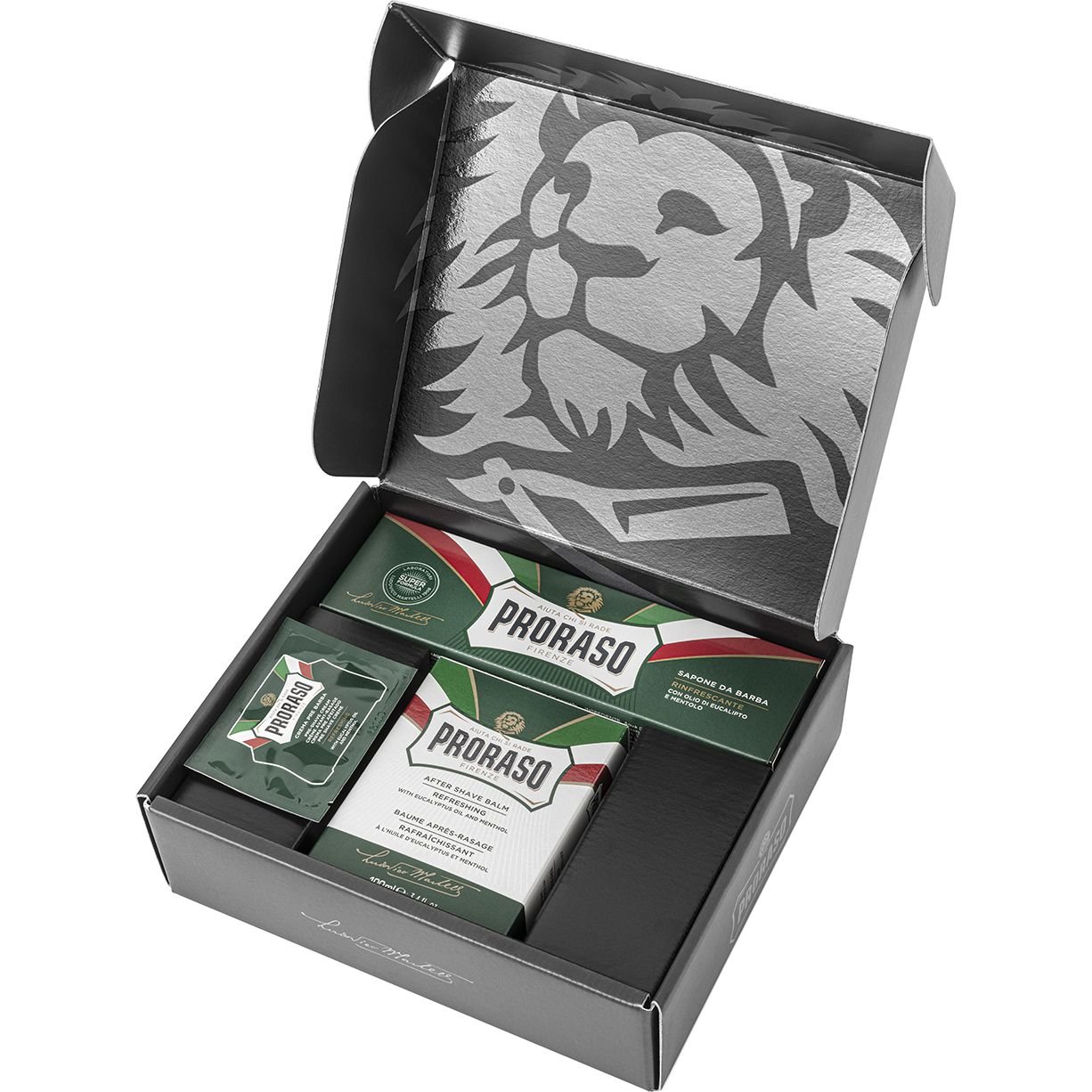 Подарочный набор для бритья Proraso: Крем с эвкалиптовым маслом и ментолом 150 мл + Бальзам после бритья с эвкалиптовым маслом и ментолом 100 мл - фото 2
